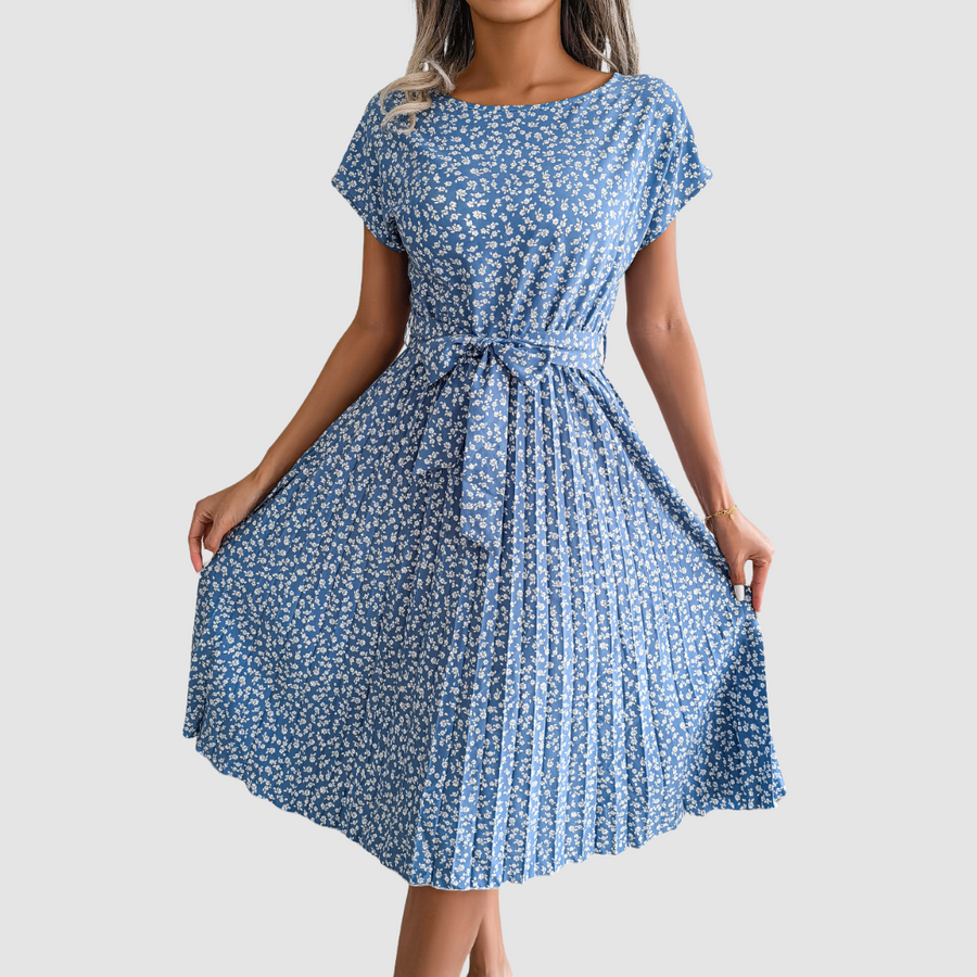 Lina™ Short Sleeve Floral A-Line Dress