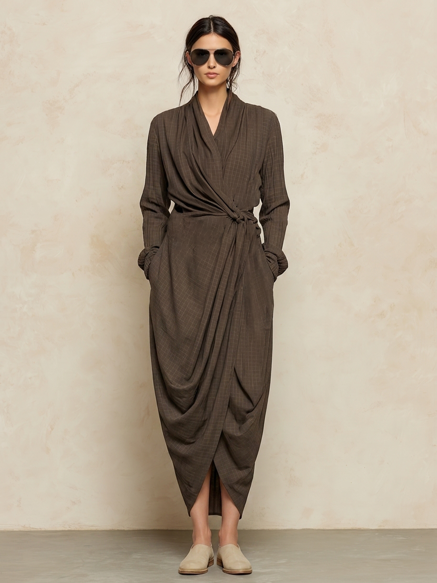 Roberta™ Wrap Tie-Waist Maxi Dress