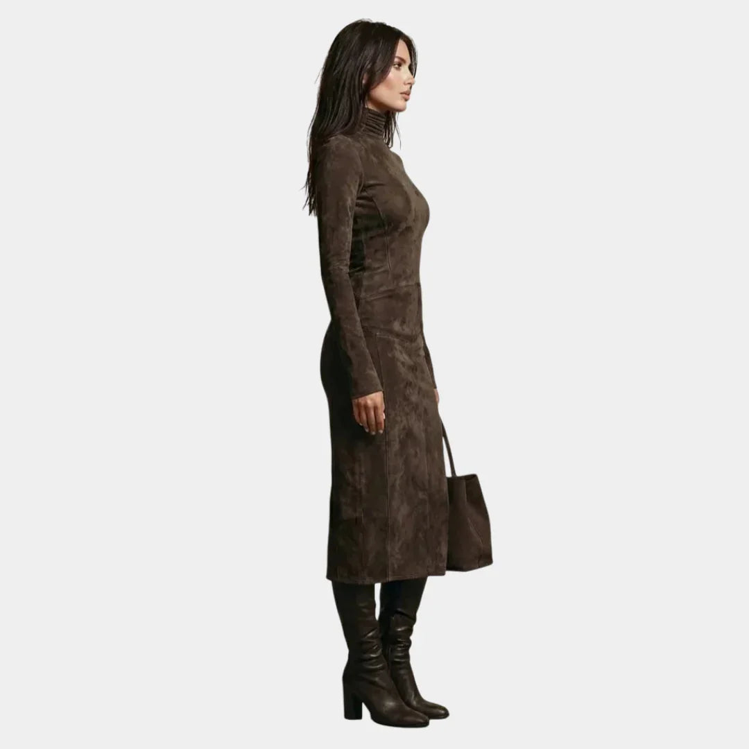 Sara | Elegant Suede Maxi Dress