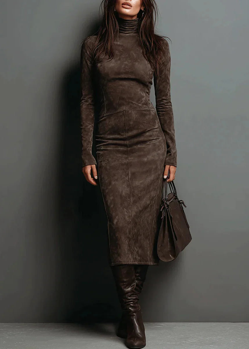 Sara | Elegant Suede Maxi Dress