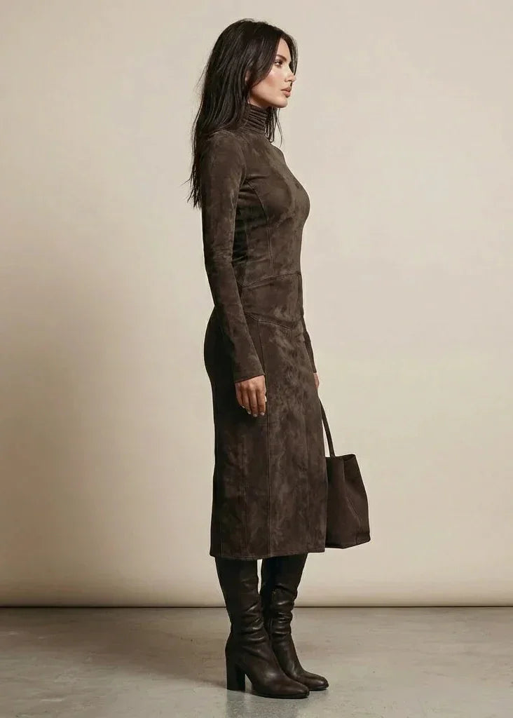 Sara | Elegant Suede Maxi Dress