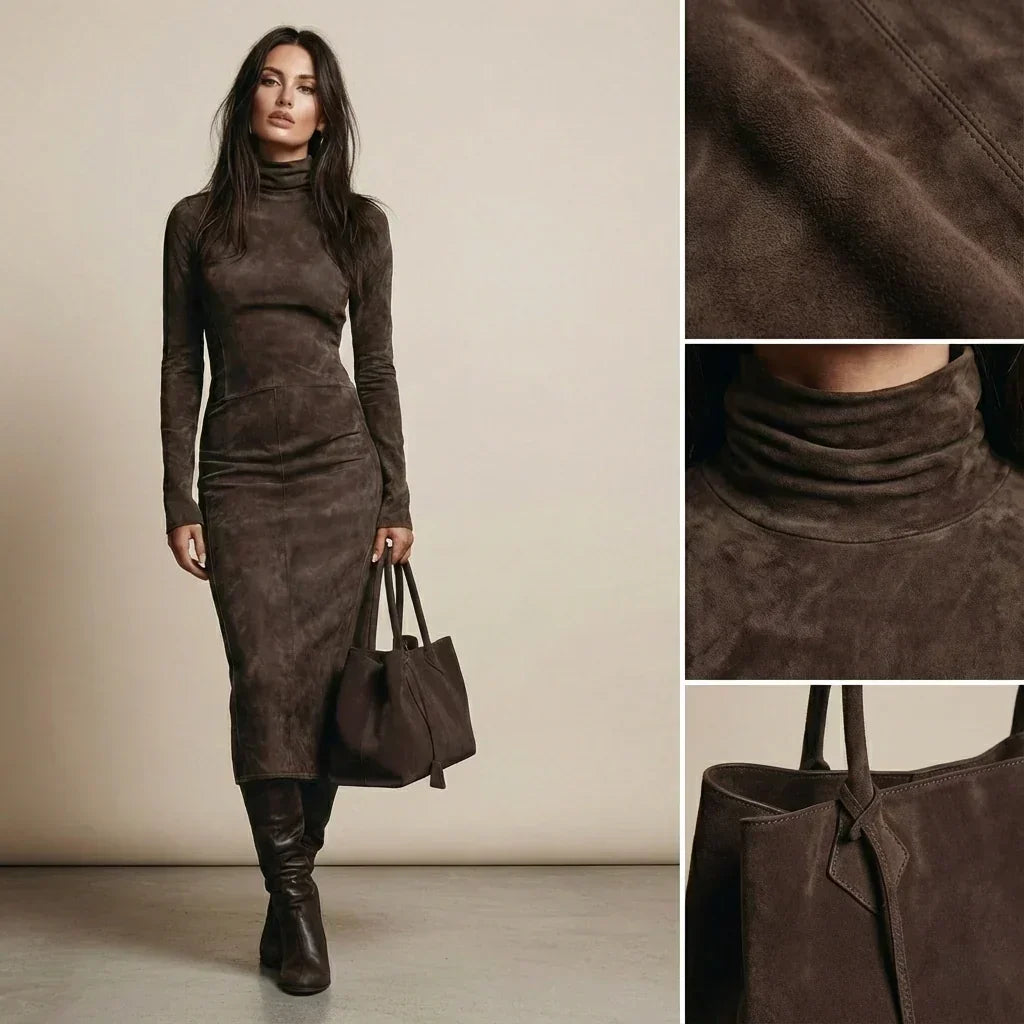 Sara | Elegant Suede Maxi Dress