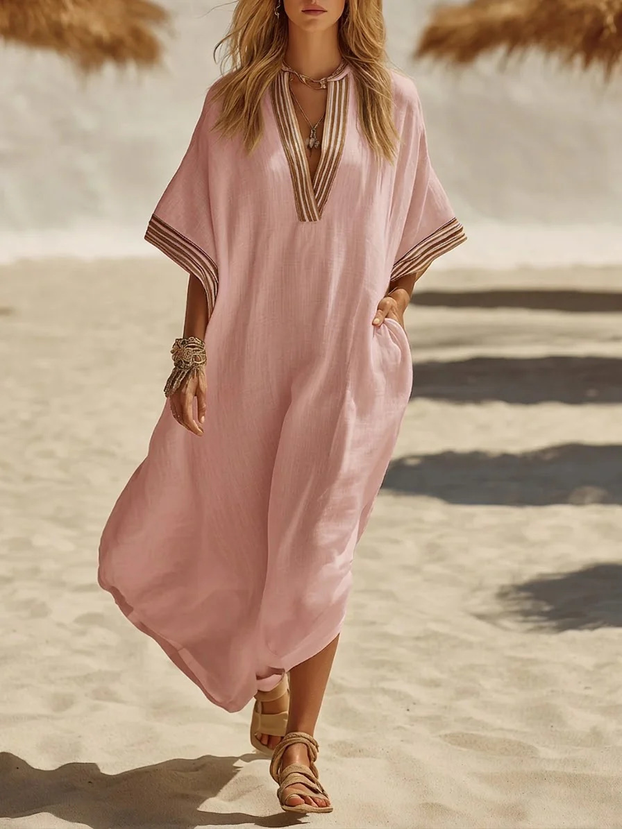 Winifred™ Braid Trim Kaftan Dress