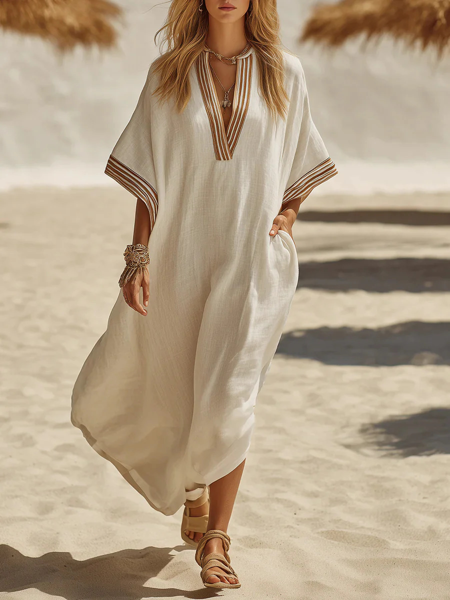 Winifred™ Braid Trim Kaftan Dress