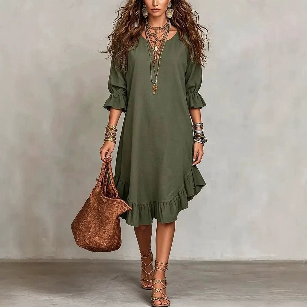 Juanita™ Ruffle Hem Midi Dress