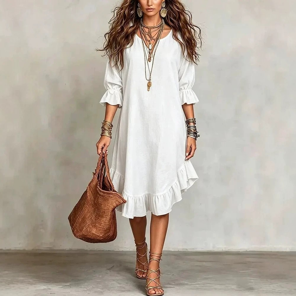 Juanita™ Ruffle Hem Midi Dress