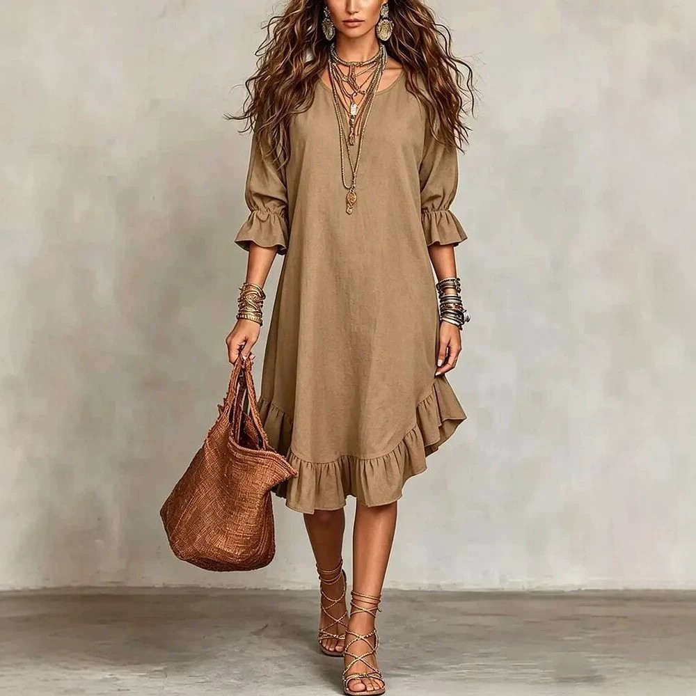 Juanita™ Ruffle Hem Midi Dress