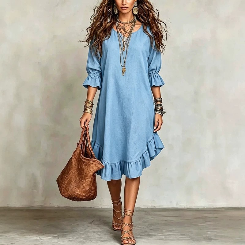 Juanita™ Ruffle Hem Midi Dress