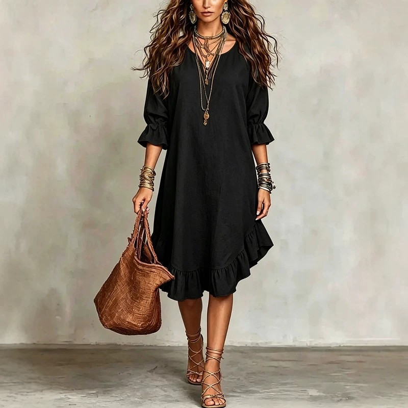 Juanita™ Ruffle Hem Midi Dress