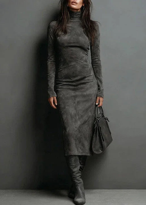 Sara | Elegant Suede Maxi Dress