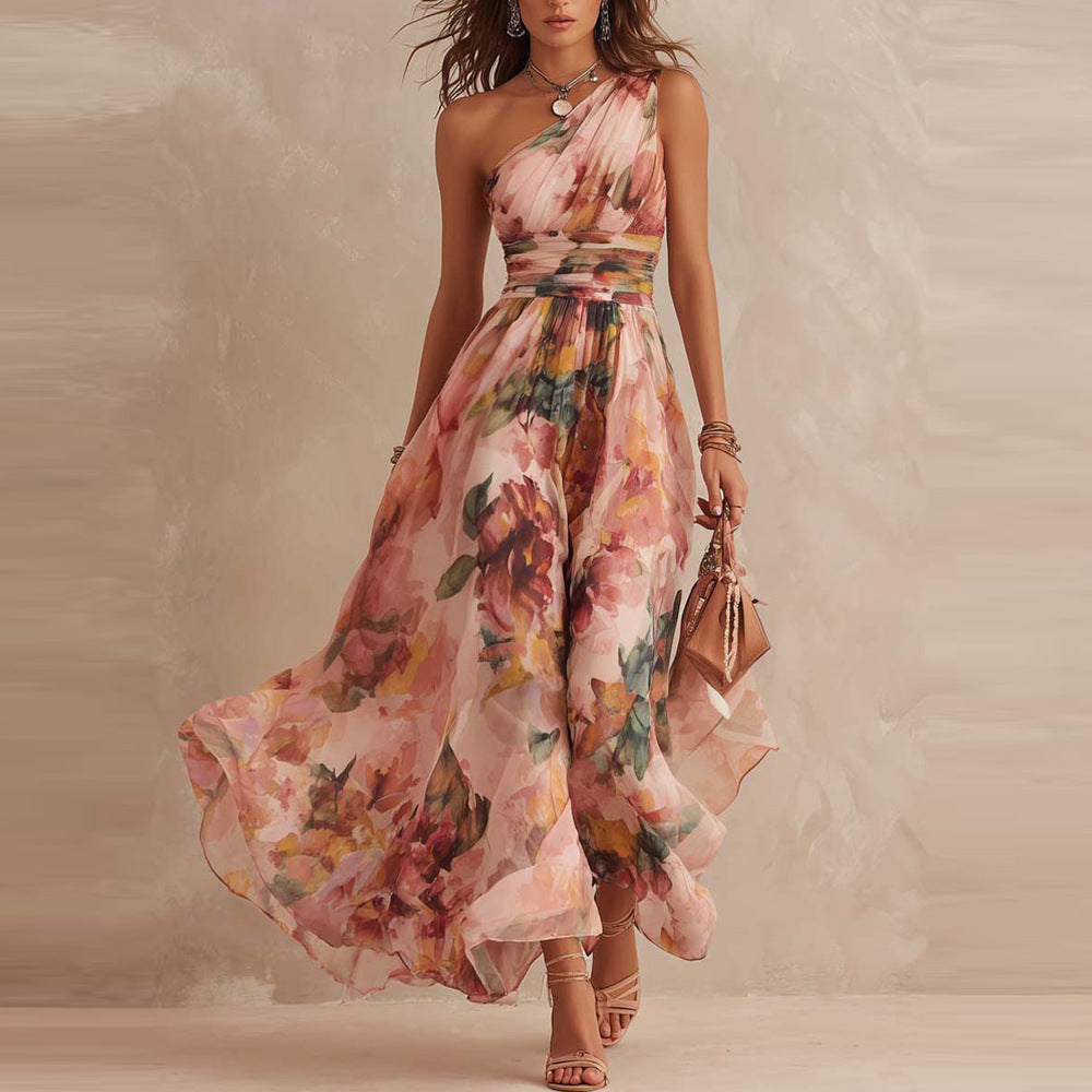 June | One Shoulder Floral Maxi Dress