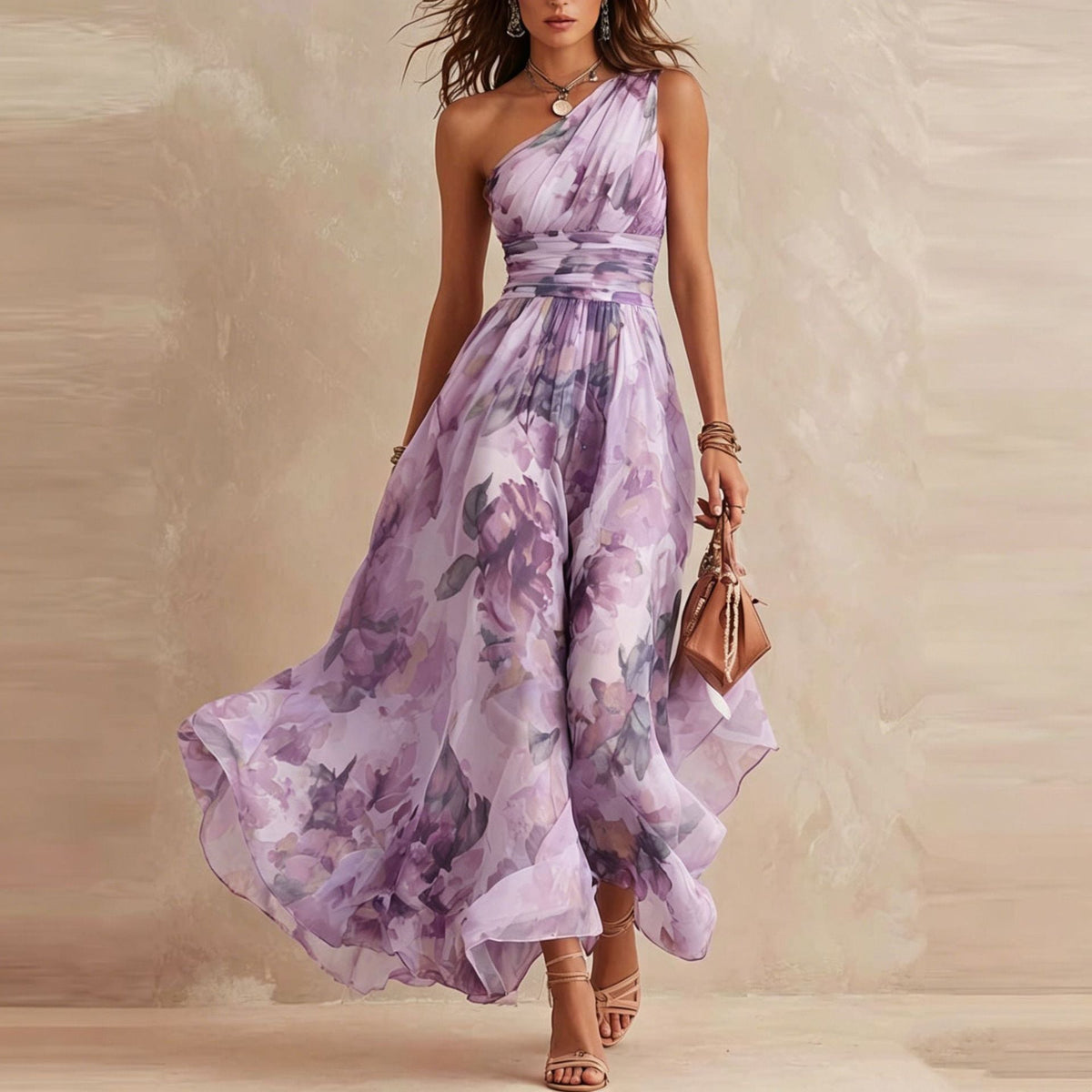 June | One Shoulder Floral Maxi Dress