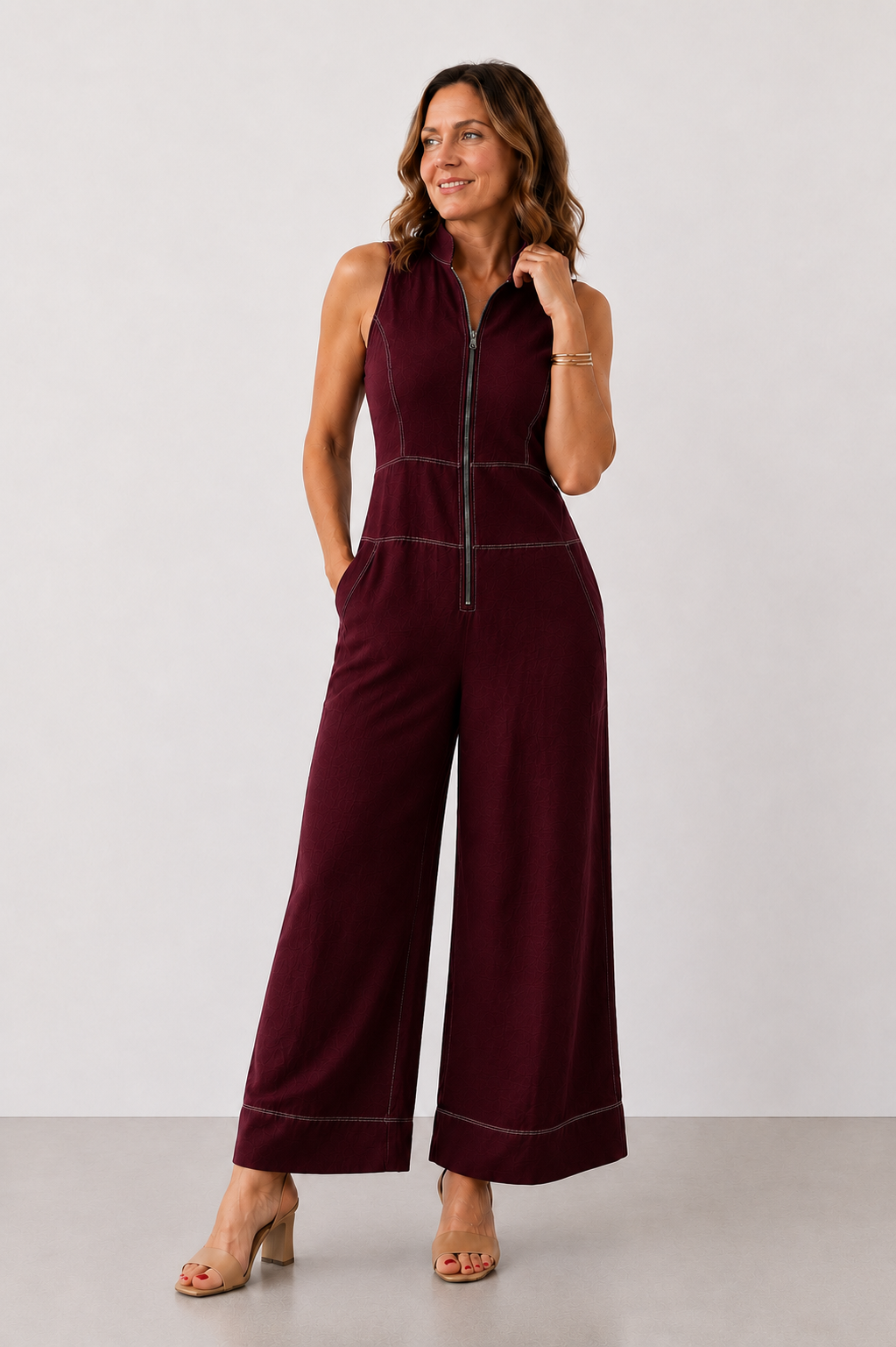 Lavinia™ Zip-Front Wide-Leg Jumpsuit