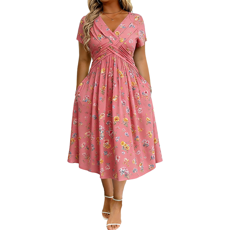 Theresa™ Floral Twist Waist Dress